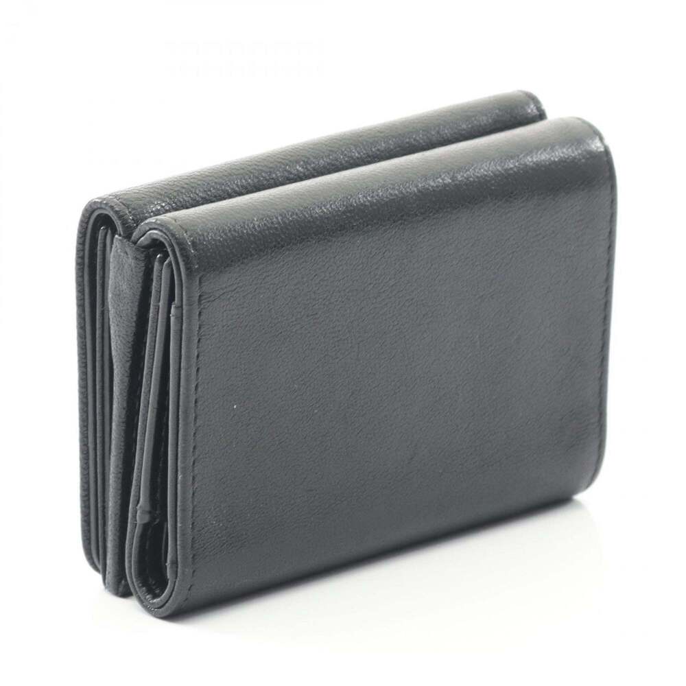 CHANEL Authentic Black Leather Logo Wallet - Picture 2 of 11